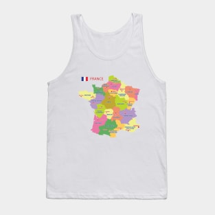 Administrative Map of France Tank Top